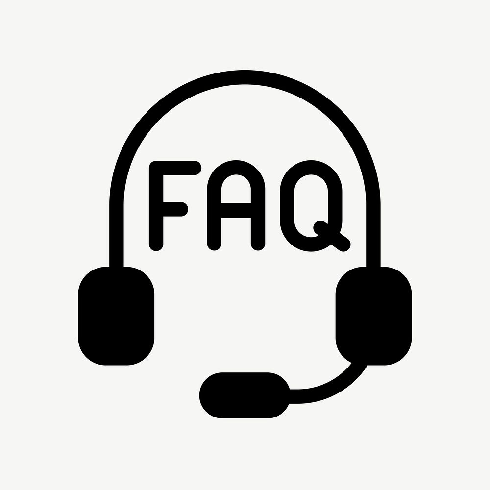 Faq headphone flat icon psd