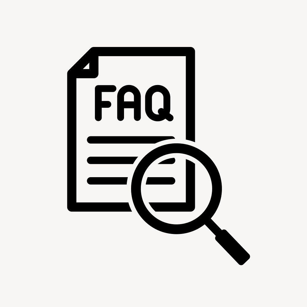 Faq magnifying glass flat icon vector