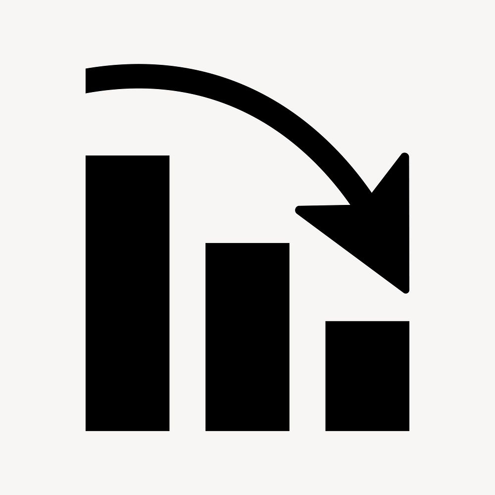 Decline chart flat icon vector