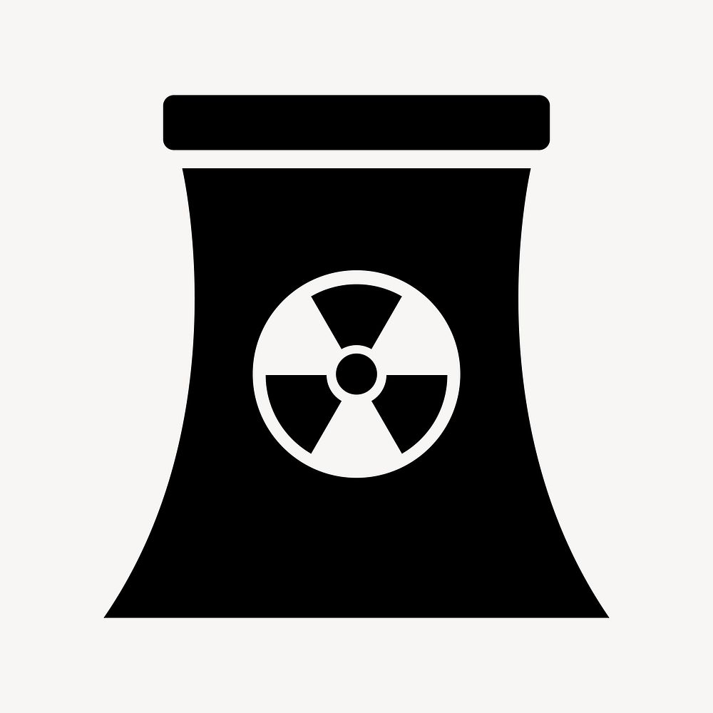 Nuclear power plant flat icon vector