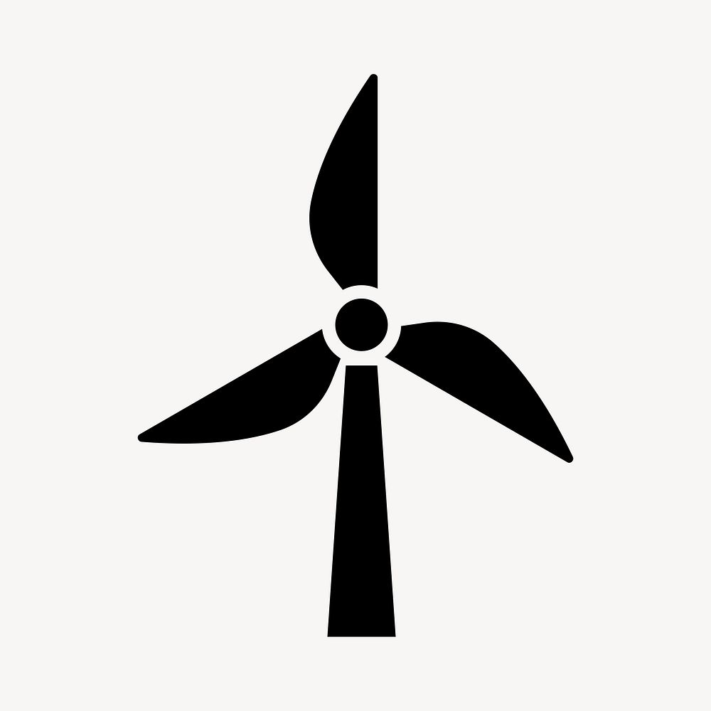 Windmill silhouette flat icon vector