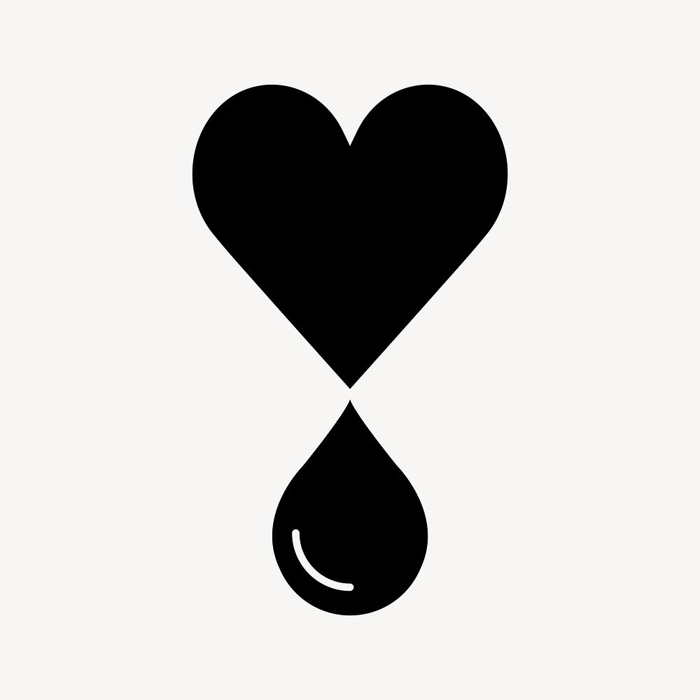 Heart and droplet flat icon design