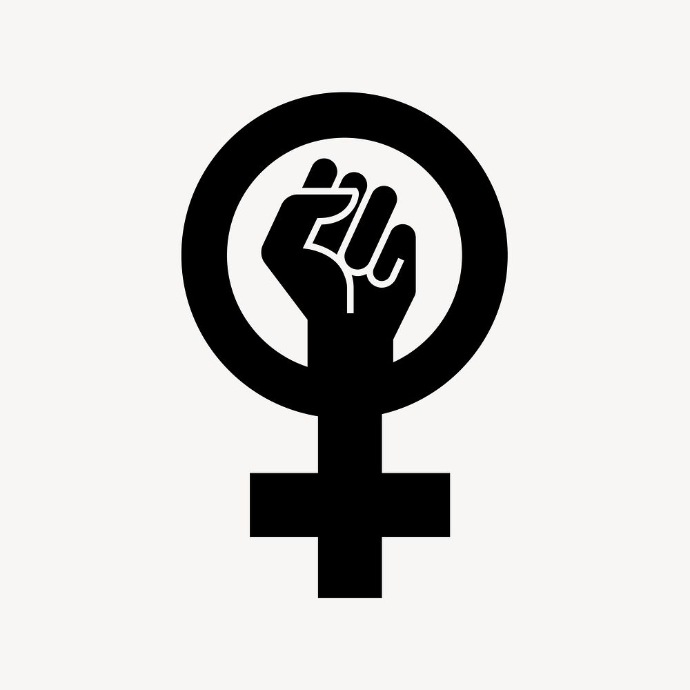 Fist and female flat icon vector