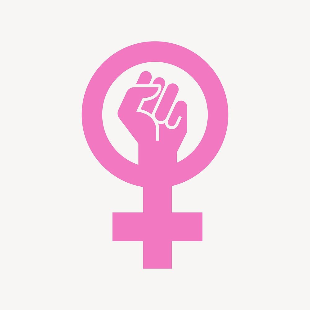 Fist and female flat icon design