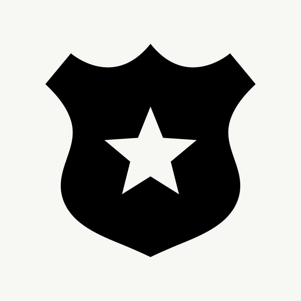 Police badge flat icon psd