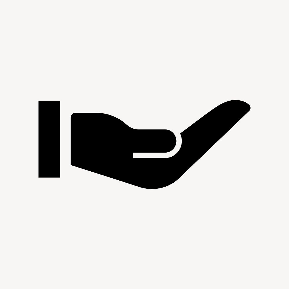 Cupped hand flat icon vector