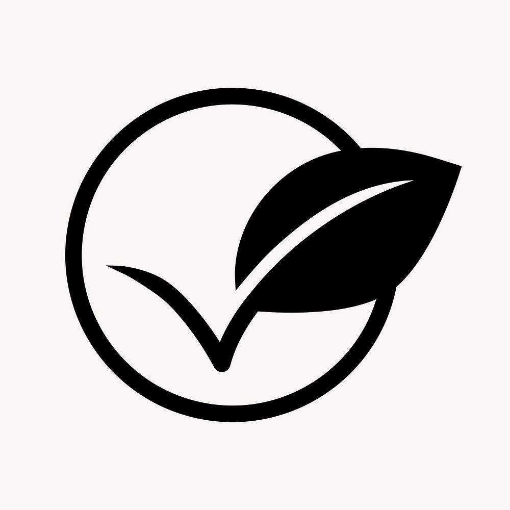 Leaf check mark flat icon vector