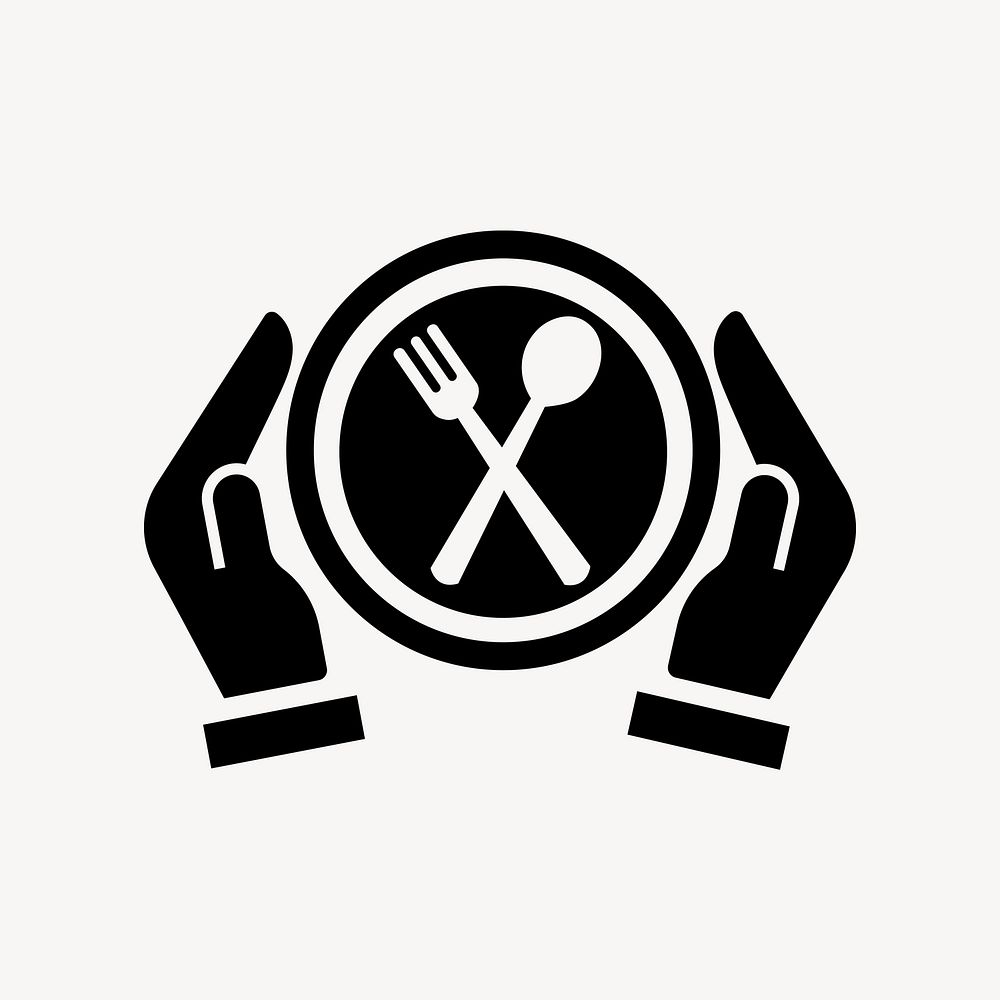 Restaurant flat icon black vector