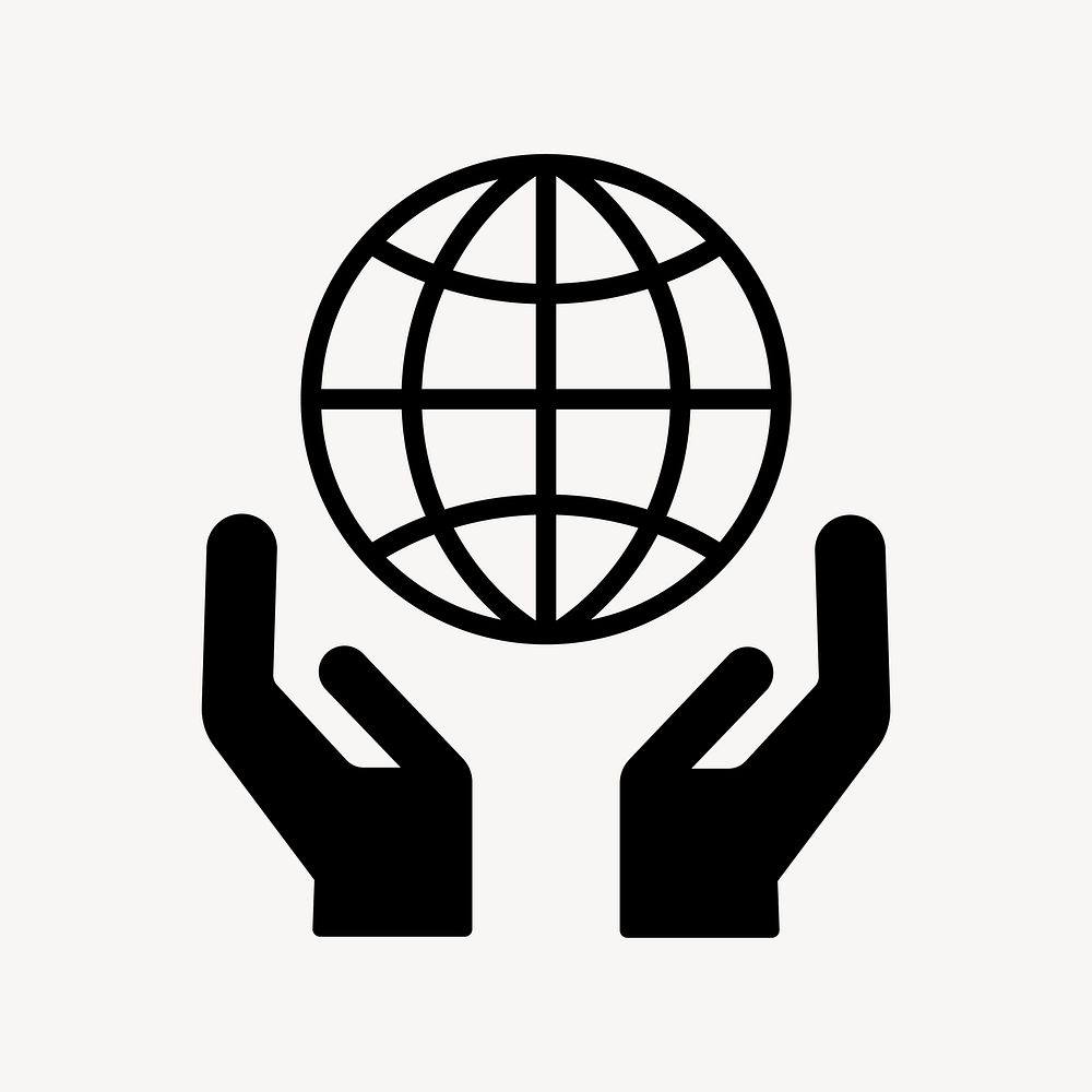 Network and hand flat icon vector