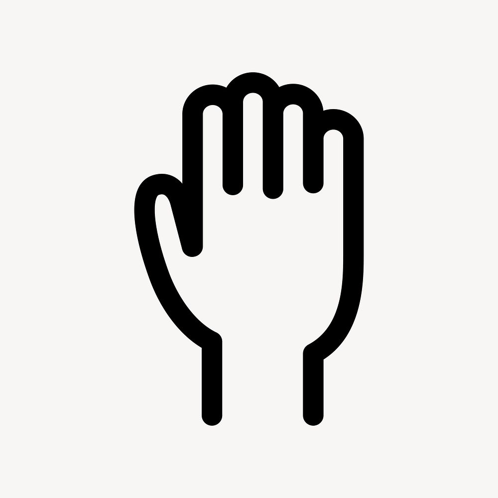 Hand flat icon outline vector