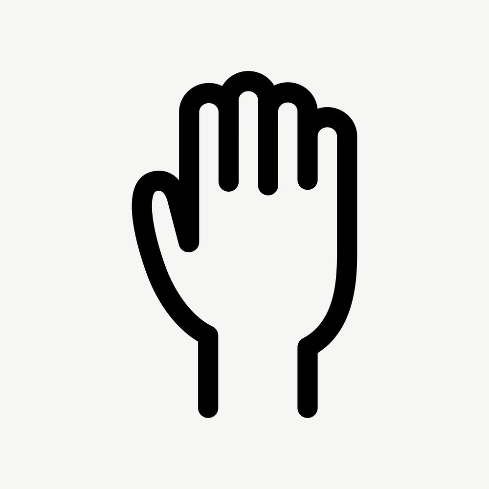 Hand flat icon outline psd