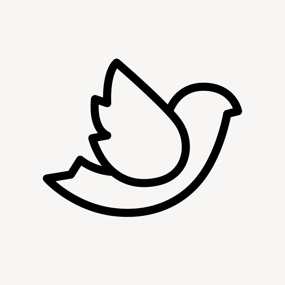 Dove outline flat icon vector