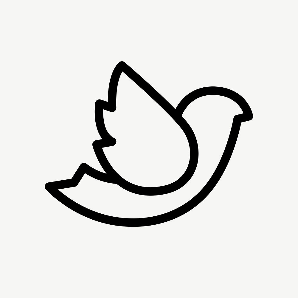 Dove outline flat icon psd