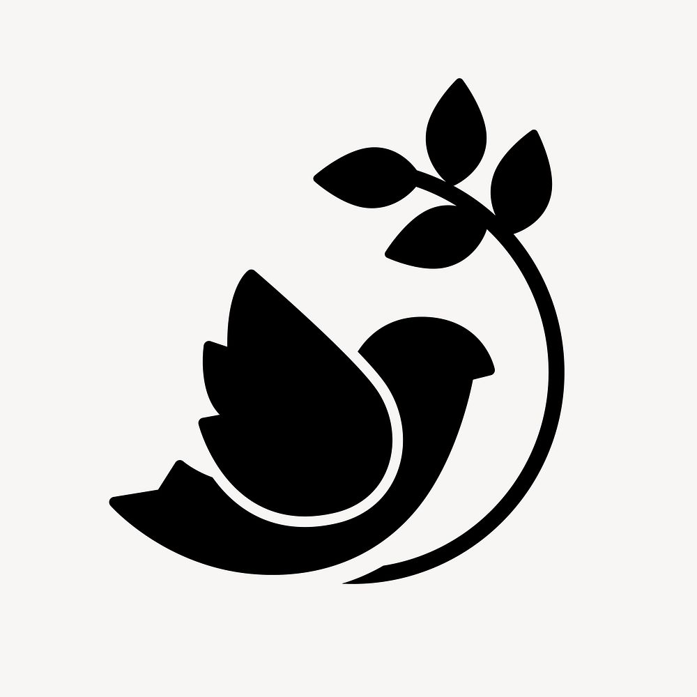 Dove and olive branch flat icon vector