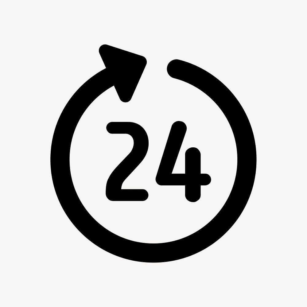 24 hours flat icon vector