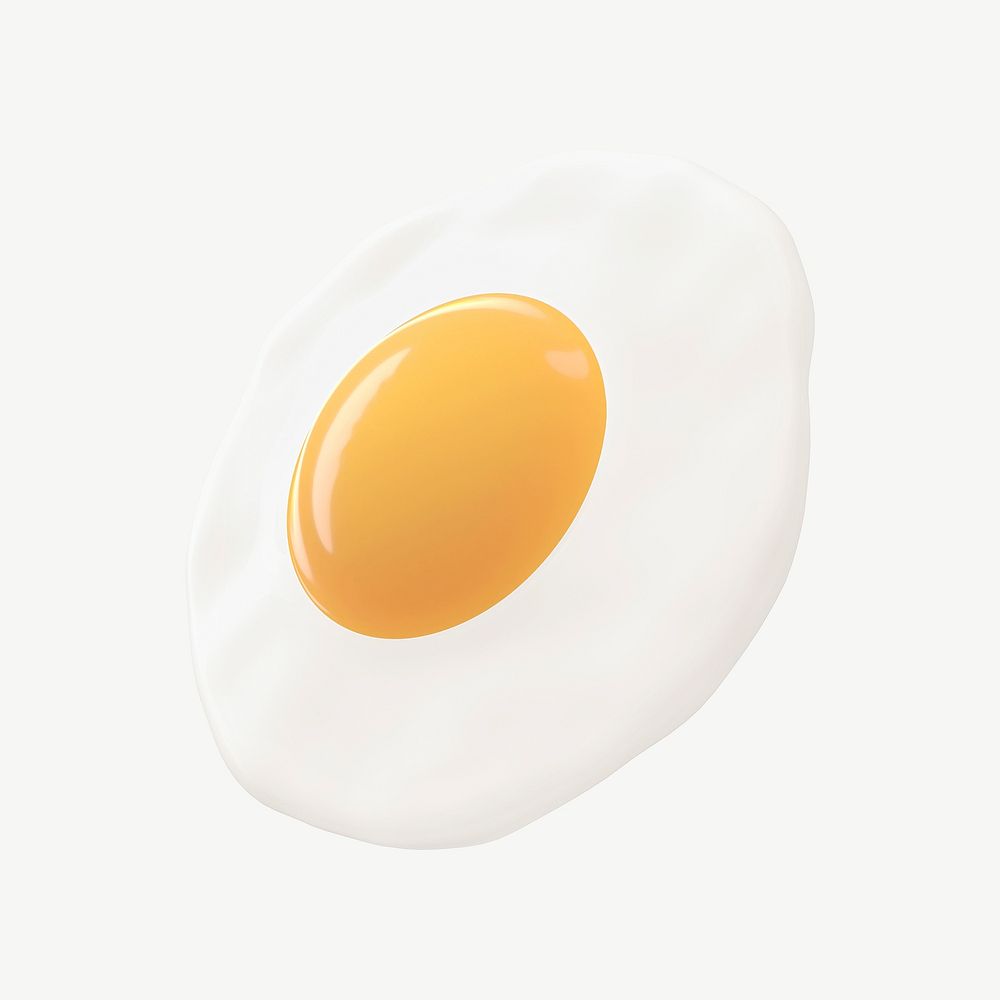 3D fried egg, collage element psd