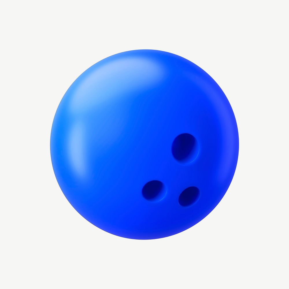 3D bowling ball, collage element psd