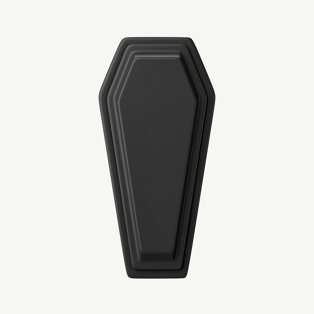 3D coffin, collage element psd