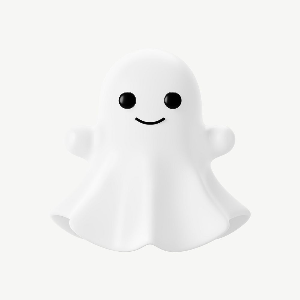 3D halloween ghost, collage element psd