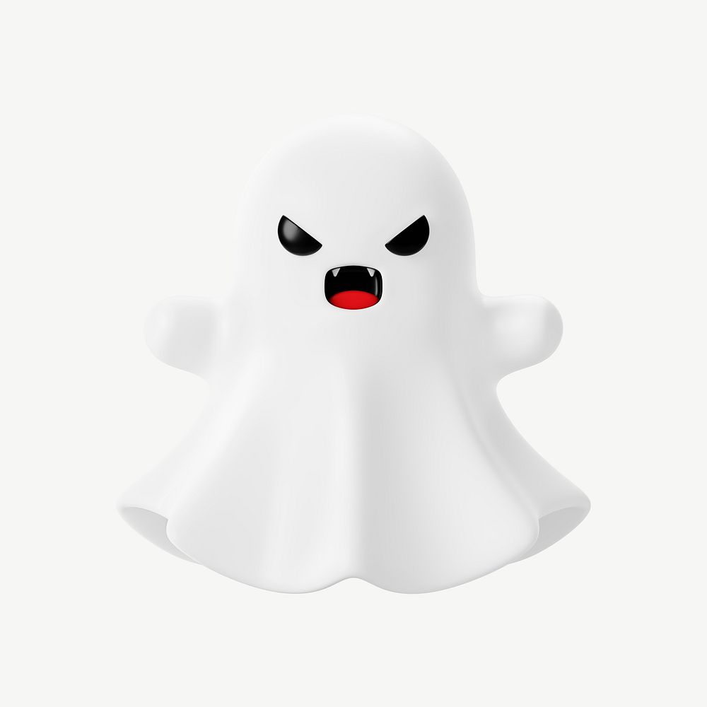 3D halloween ghost, collage element psd