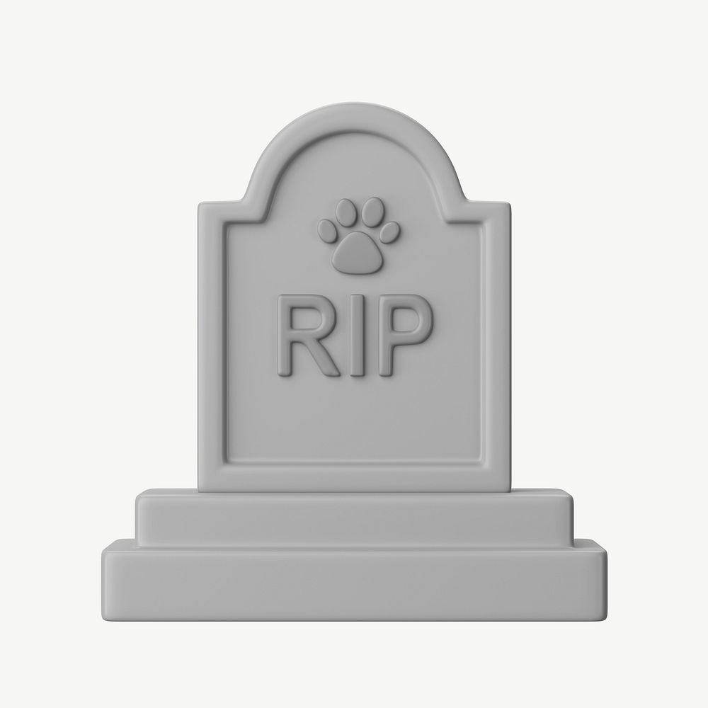 3D tombstone, collage element psd