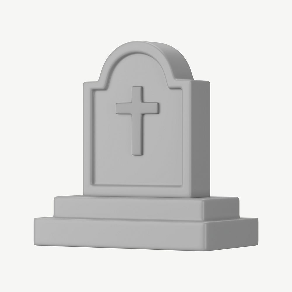 3D tombstone, collage element psd