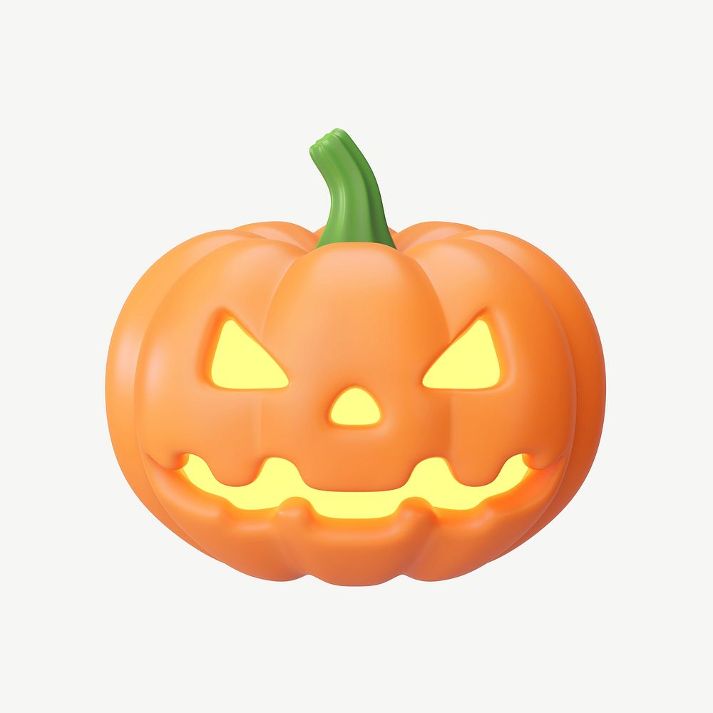 3D halloween pumpkin, collage element psd