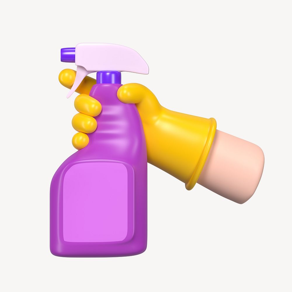 3D cleaning spray, element illustration