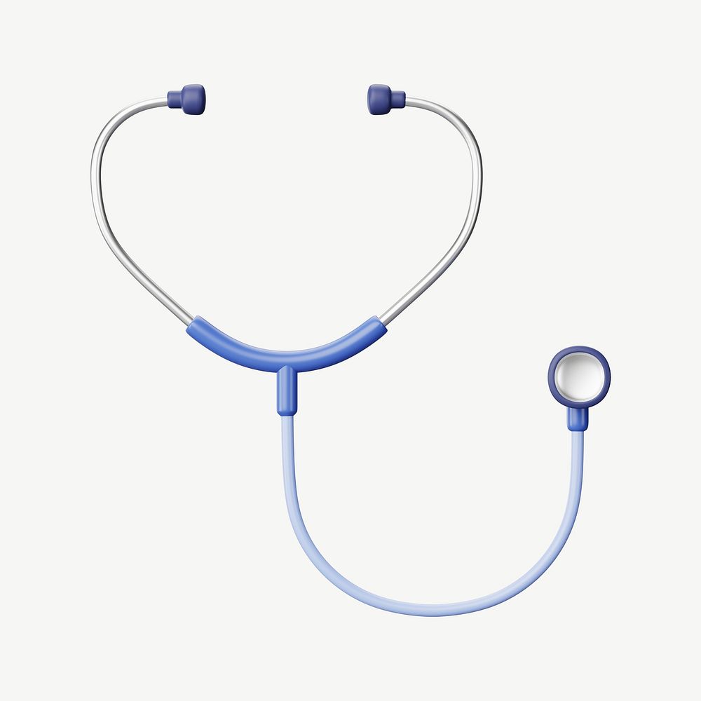 3D stethoscope, collage element psd