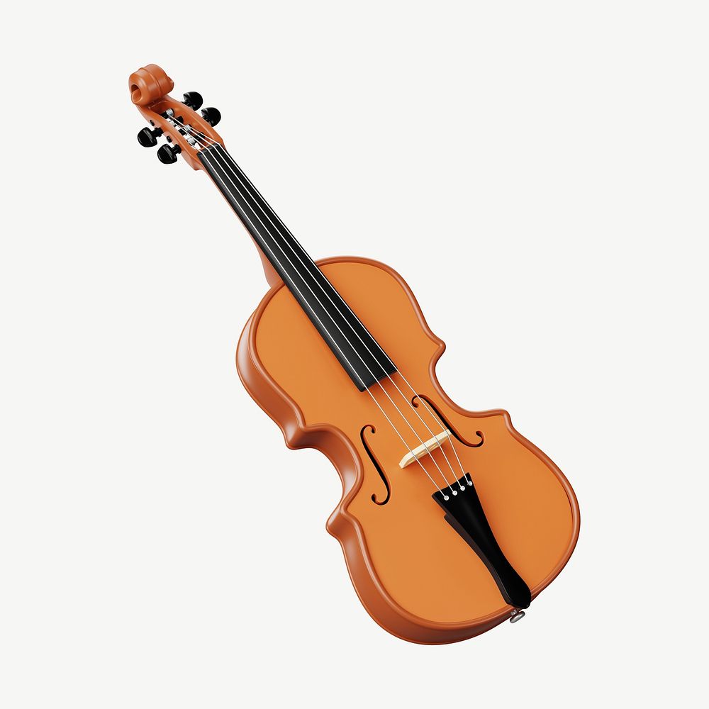 3D violin, collage element psd