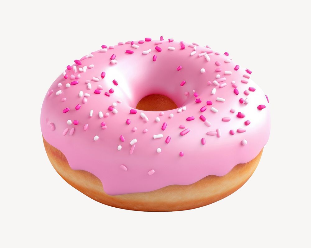 Donut dessert food white background. AI generated Image by rawpixel.
