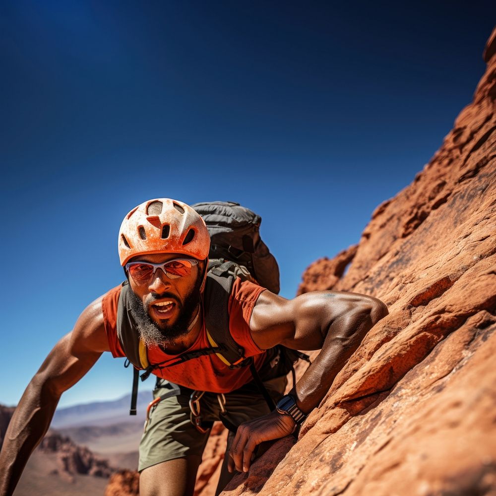 Climbing recreation adventure backpack. AI generated Image by rawpixel.