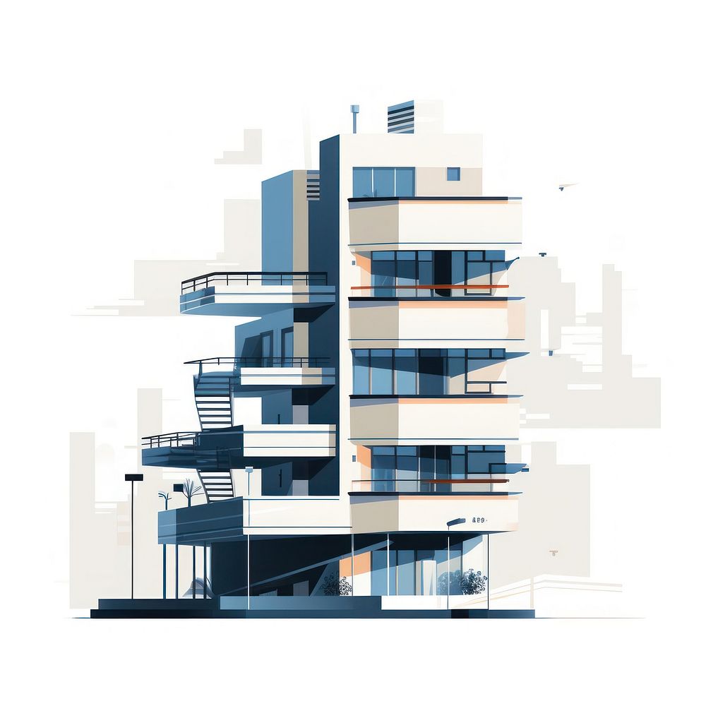 Architecture building city white background. AI generated Image by rawpixel.