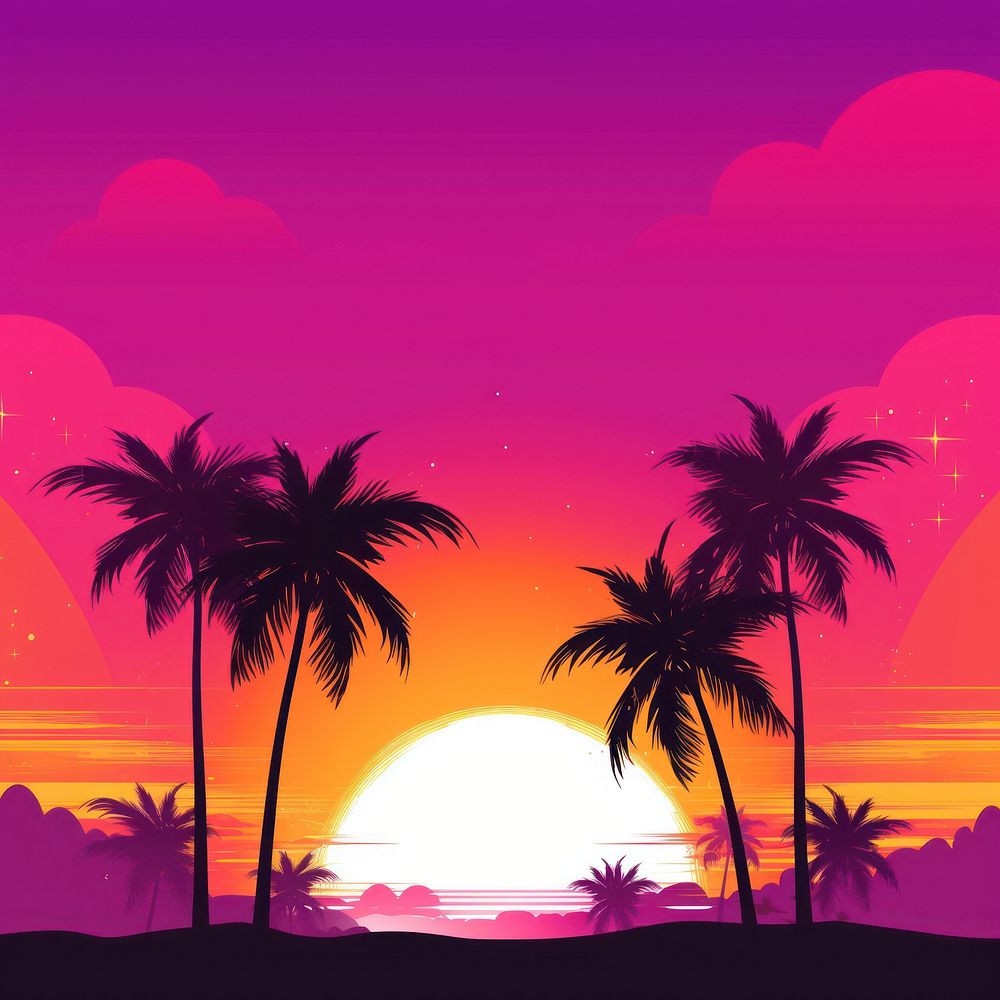 Sunset tree backgrounds silhouette. AI generated Image by rawpixel.