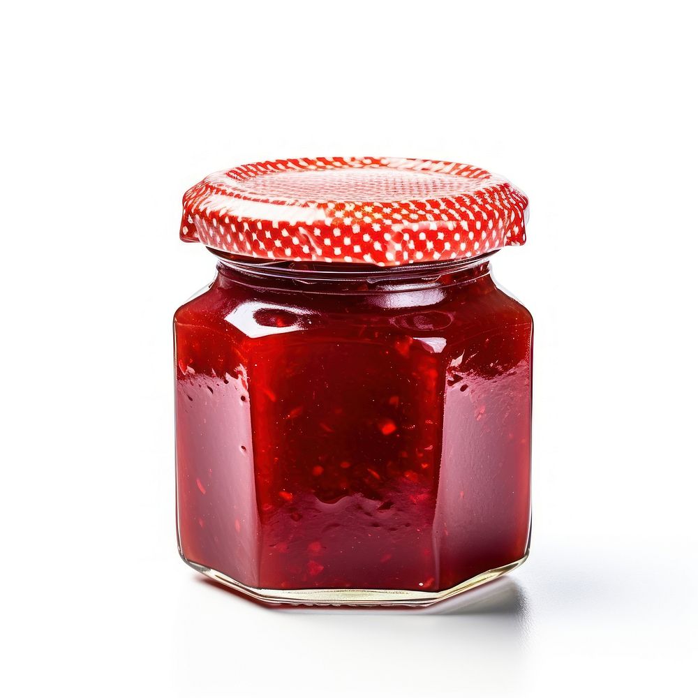 Strawberry food jar jam. 