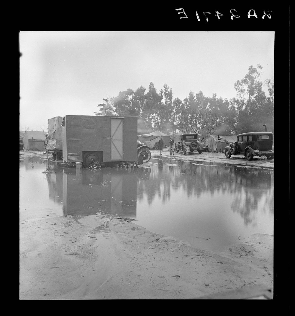 Migrant camp, California. Sourced from the Library of Congress.