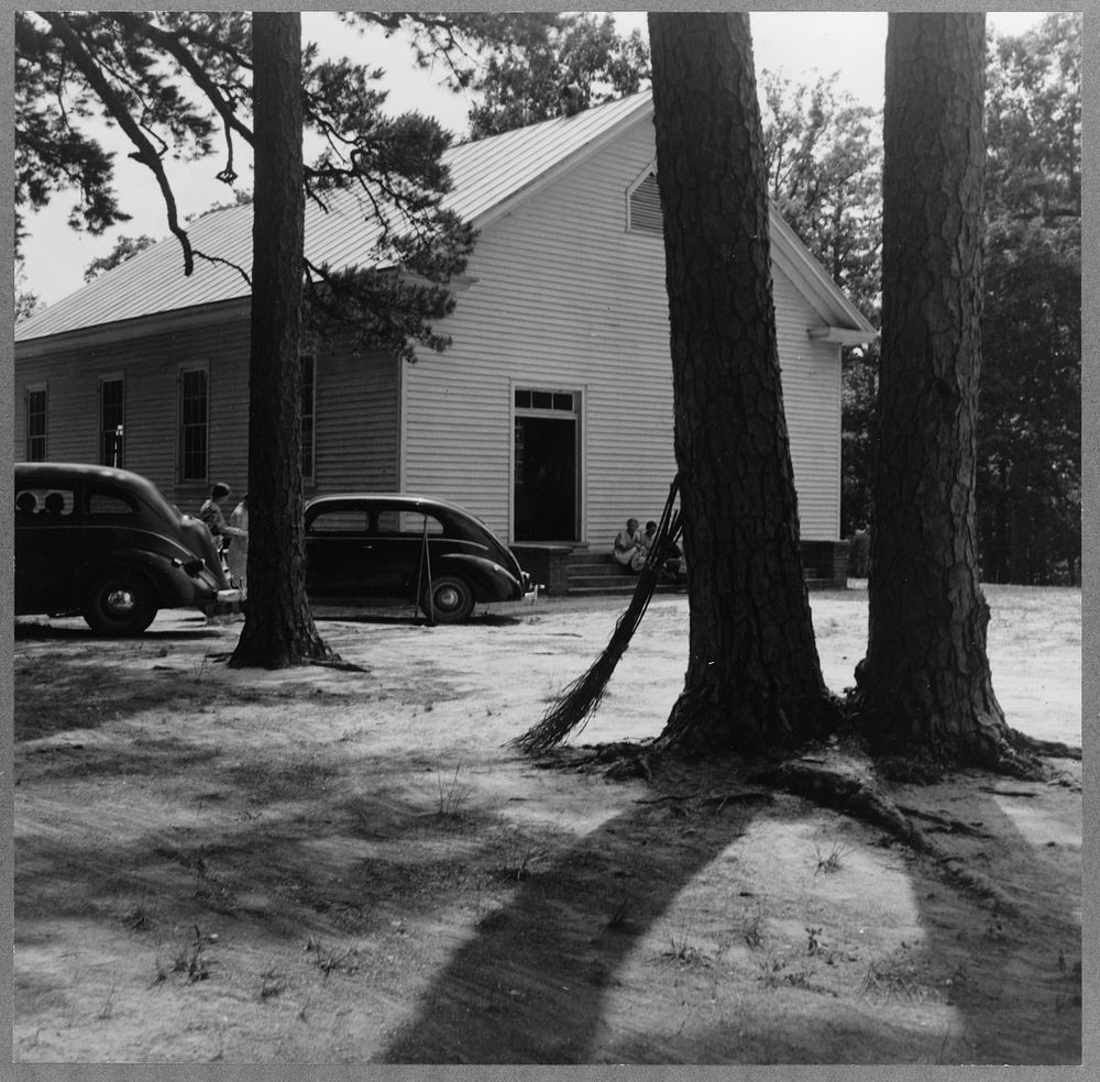 Churchyard on annual cleaning up day, Wheeley's Church, Person County, North Carolina. Sourced from the Library of Congress.