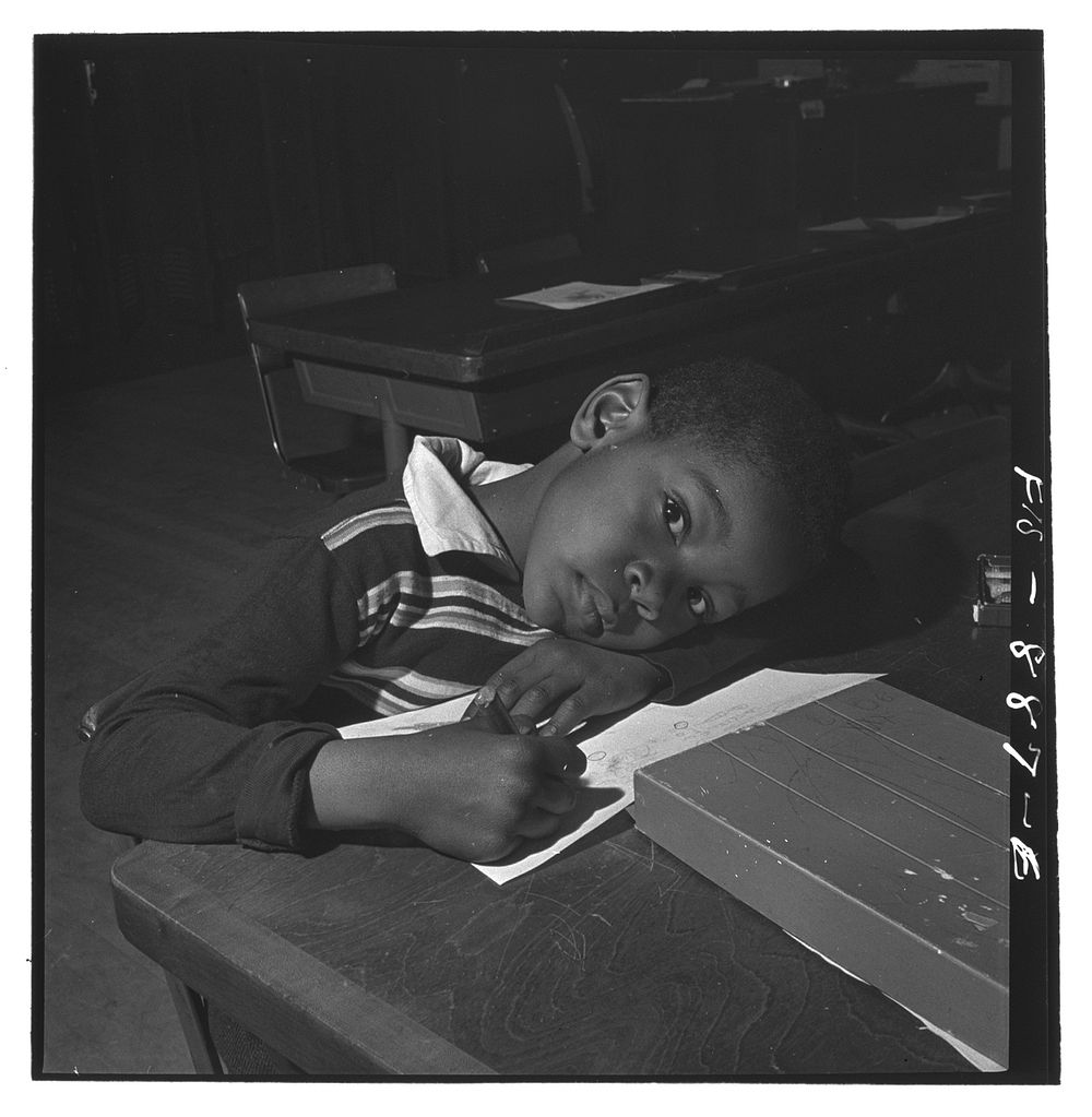 Washington, D.C. Pupil in a  grammar school. Sourced from the Library of Congress.