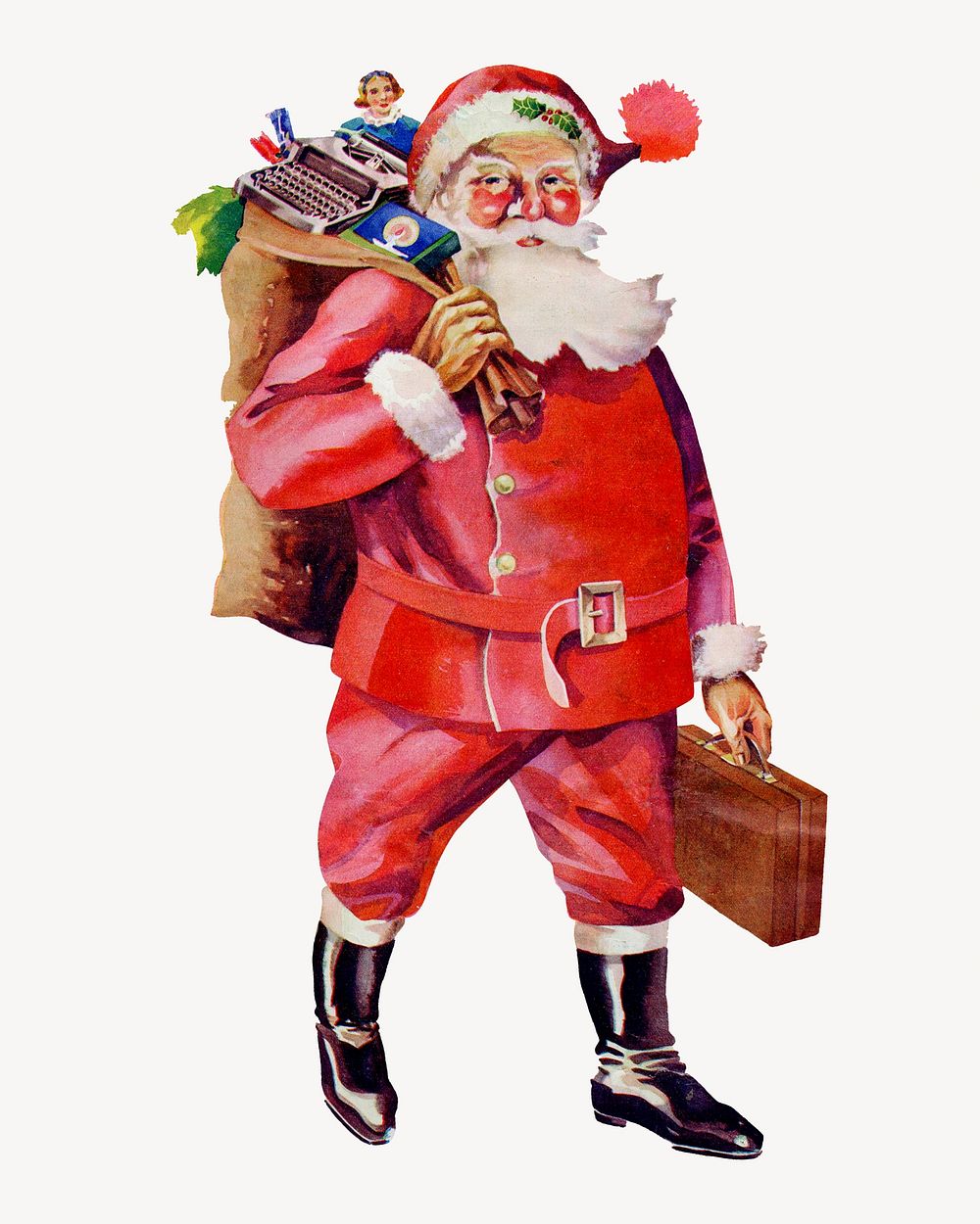Santa Claus, vintage Christmas illustration. Remixed by rawpixel.