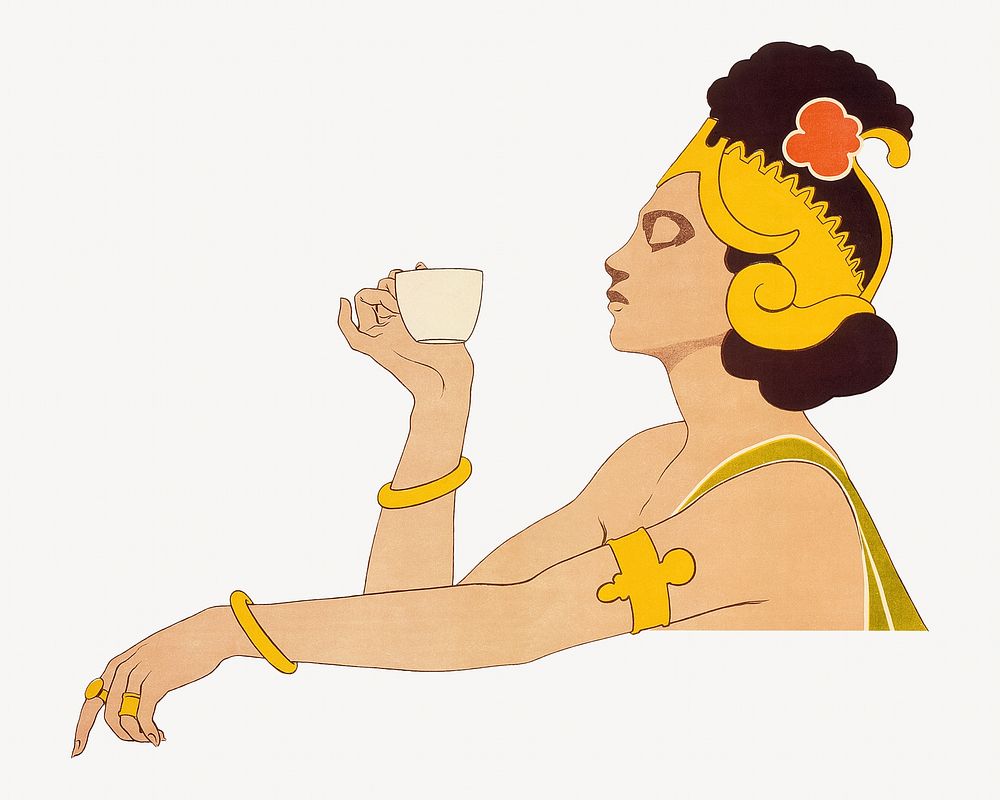 Rajah, vintage woman illustration by Henri Georges Jean Isidore Meunier. Remixed by rawpixel.