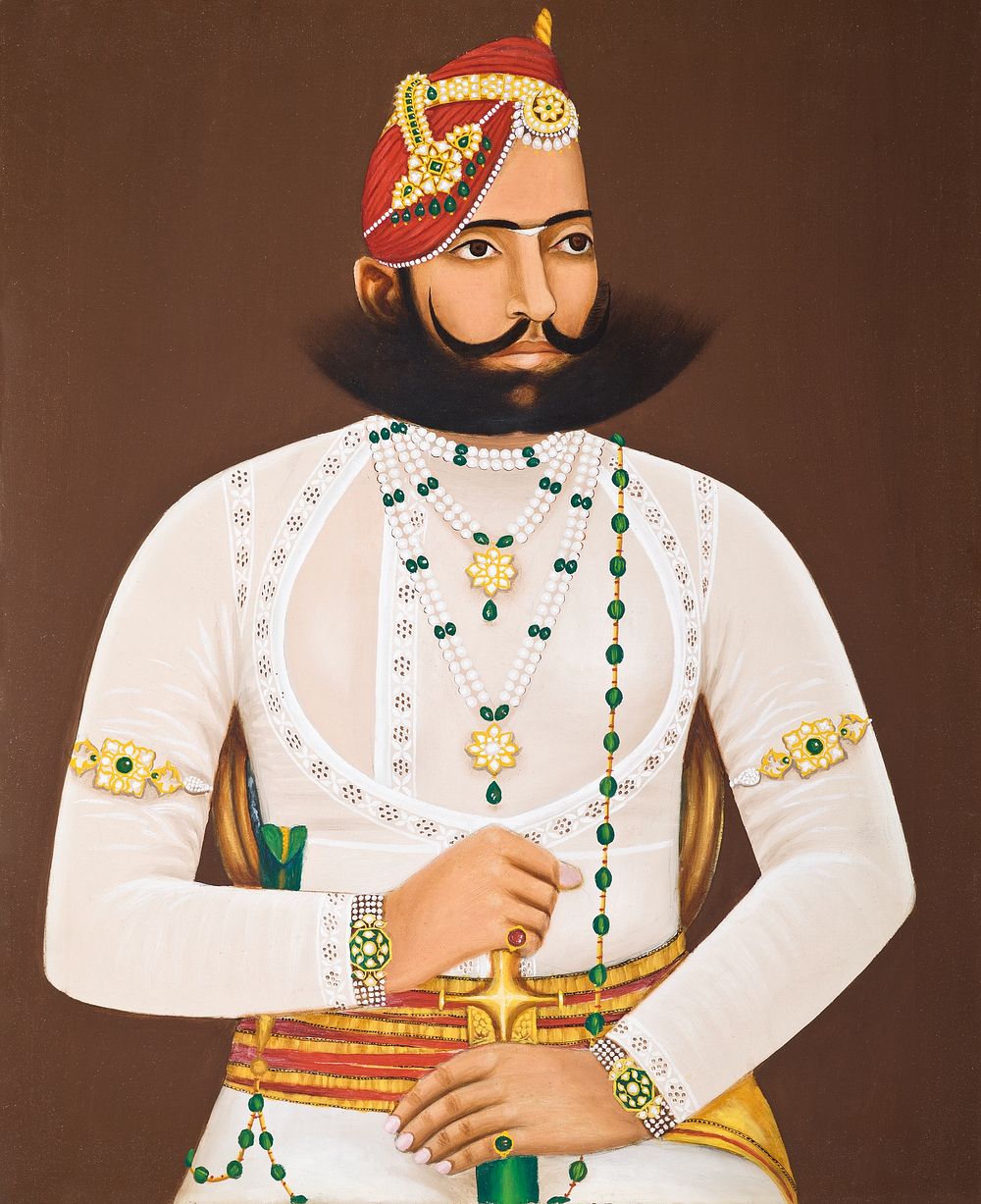 Kunwar Sabal Singh (1848-1881), vintage man illustration. Original public domain image from The Los Angeles County Museum of…