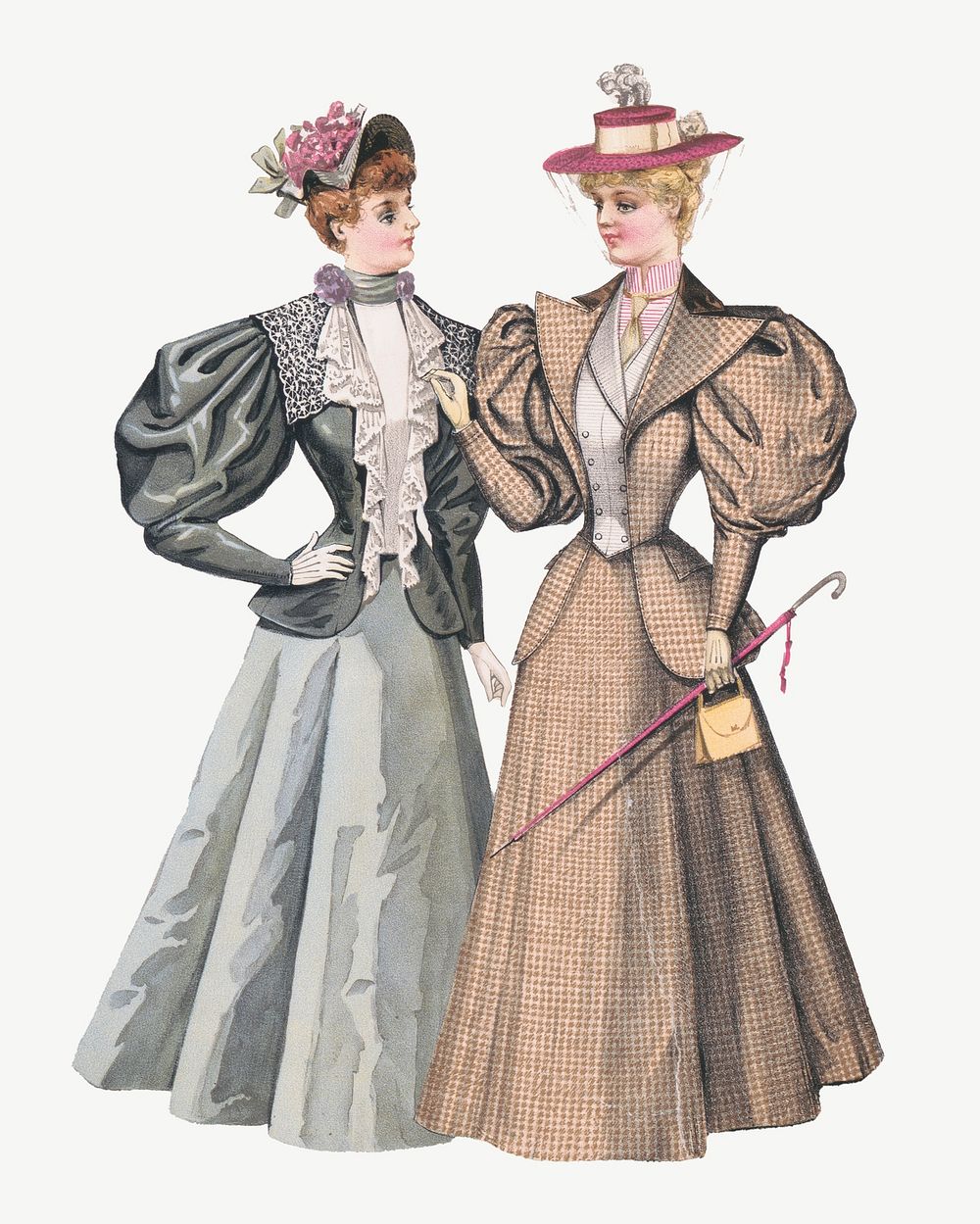 Victorian women, vintage fashion illustration psd. Remixed by rawpixel.