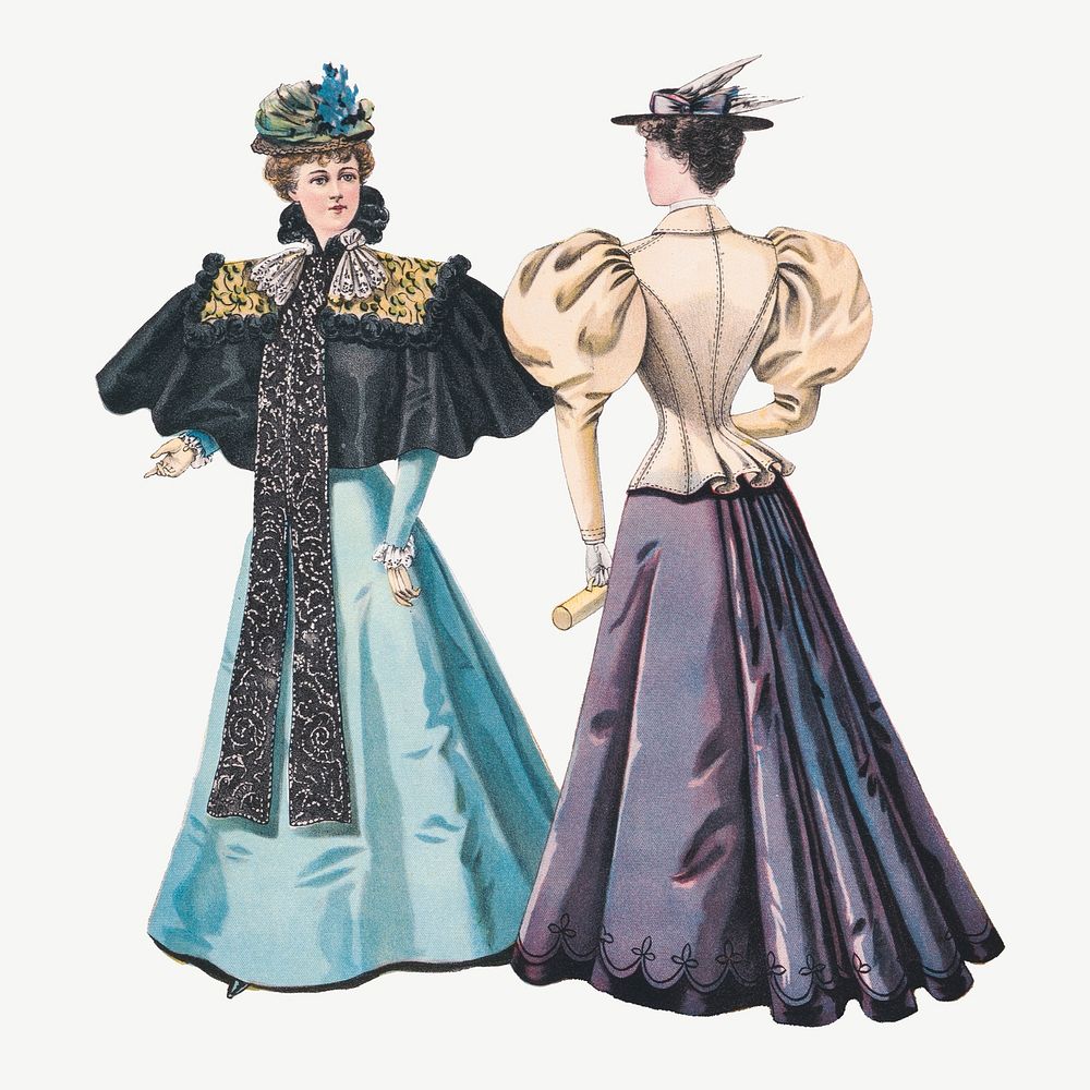 Victorian women, vintage fashion illustration psd. Remixed by rawpixel.