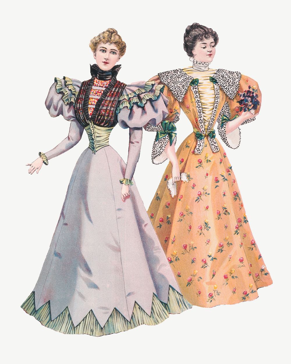 Victorian women, vintage fashion illustration psd. Remixed by rawpixel.