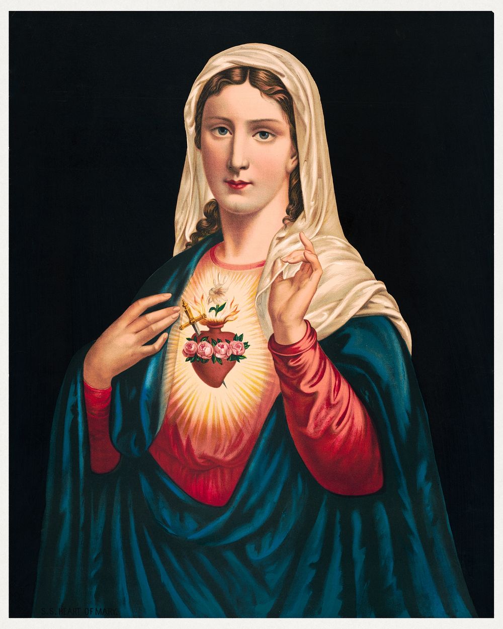 S.S. Heart of Mary (1890), vintage religious illustration. Original public domain image from the Library of Congress.…