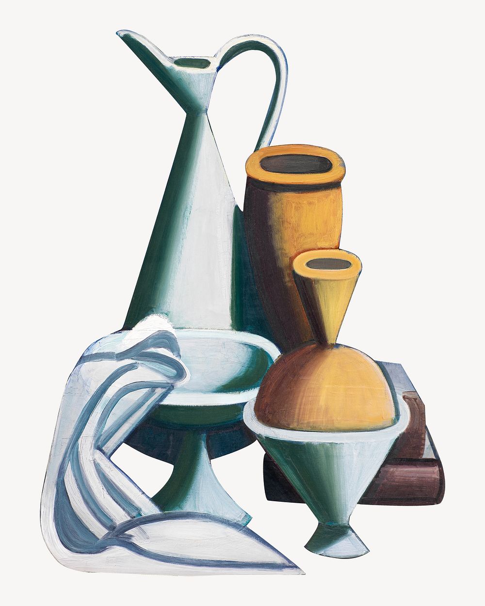 Watering can, towel and jars, vintage illustration by Vilhelm Lundstrom. Remixed by rawpixel.