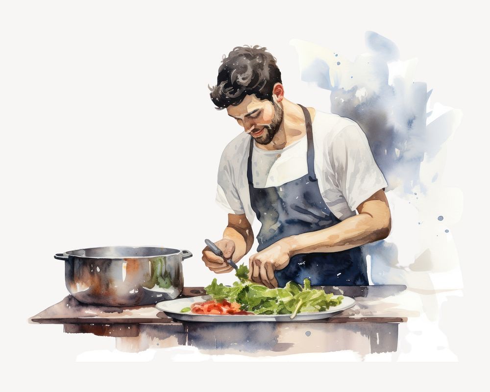 Cooking adult chef food. AI generated Image by rawpixel.