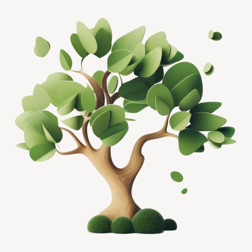 Green tree bonsai plant. AI generated Image by rawpixel.