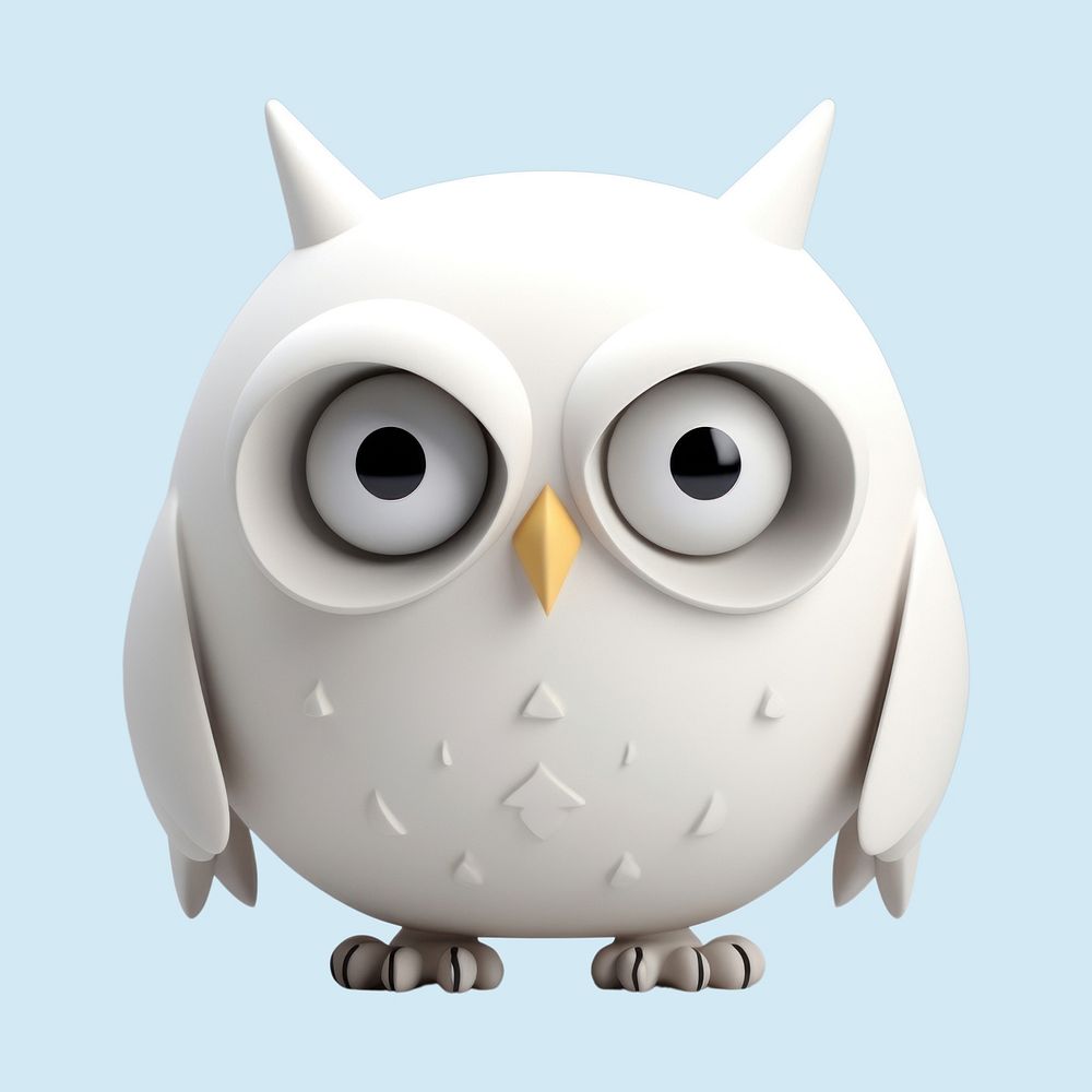 Owl toy animal white. 