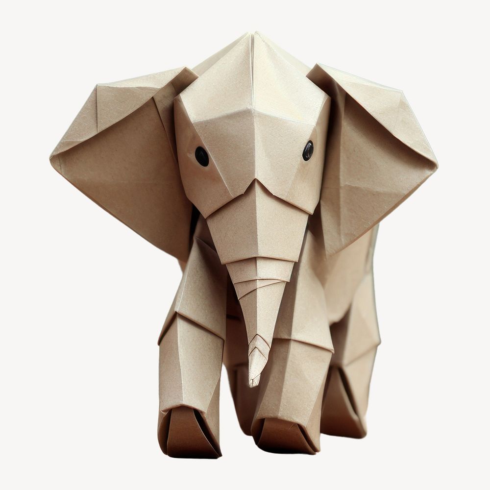 Origami elephant art representation. AI generated Image by rawpixel.